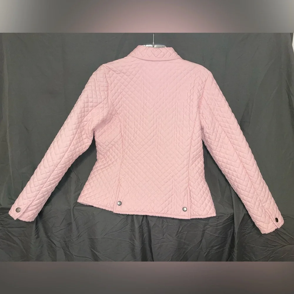 Lauren Ralph Lauren Pink Quilted Coat Snap Up Jacket - Womens - Size Medium (M) - Picture 3 of 6
